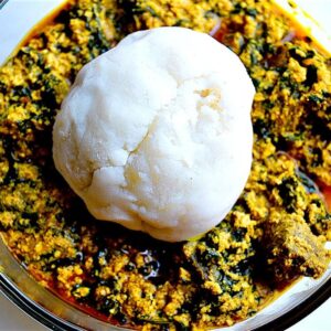 Fufu and Egusi with Meat