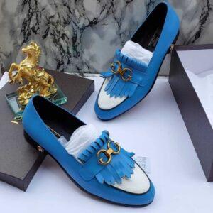 Gucci Leather Quality Shoe - Sky Blue